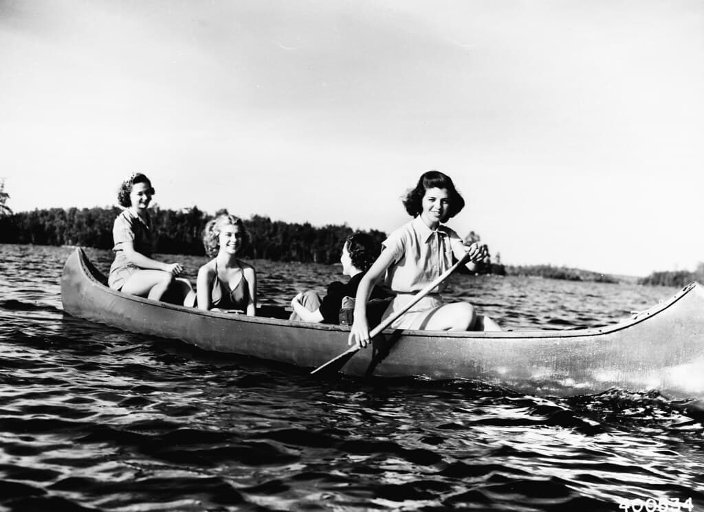 A canoe on the water in the Minneapolis Chain of Lakes