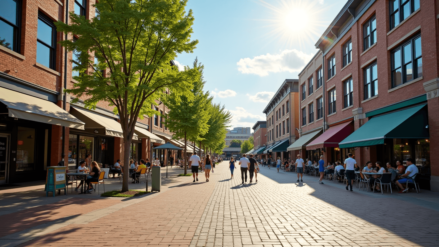 Uptown Seven Points retail streetscape (AI illustration)