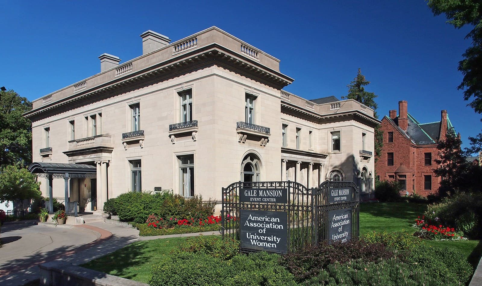 A grand historic Minneapolis mansion on landscaped grounds